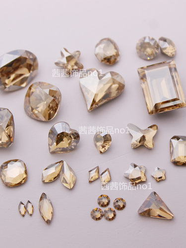 施家水晶金色魅影美甲饰品钻DIY