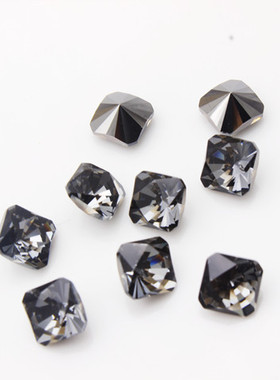 奥地利施家水钻4499尖底花式石正方形001（SINI）银色魅影6MM美甲