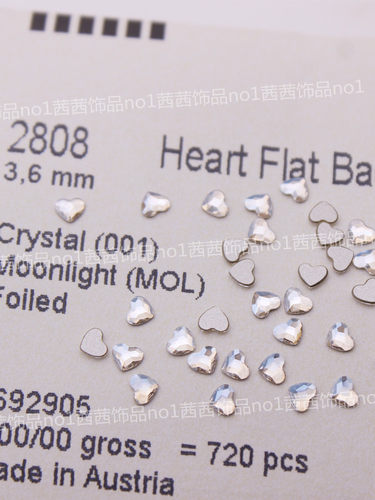 施家水晶2808爱心月光白华子美甲