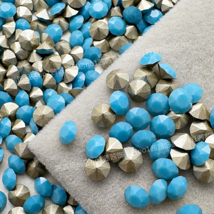 施家水晶华子钻1088尖底圆形钻267翠蓝蛋白 美甲饰品钻DIY堆钻球