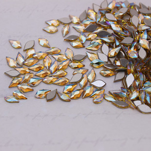 施家水钻奥地利水晶2205葫芦花瓣美甲饰品226SHIM闪烁金黄穿戴甲