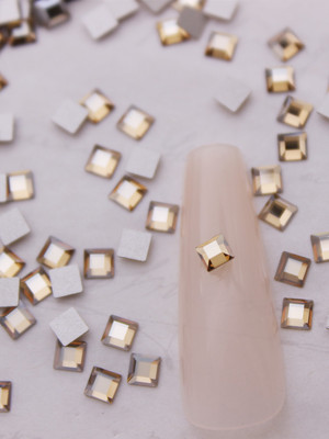 施家钻2400方形金色魅影美甲钻