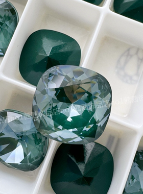 奥地利施家水晶4470尖底肥方圆角方形美甲钻L170i 松柏绿穿戴甲钻