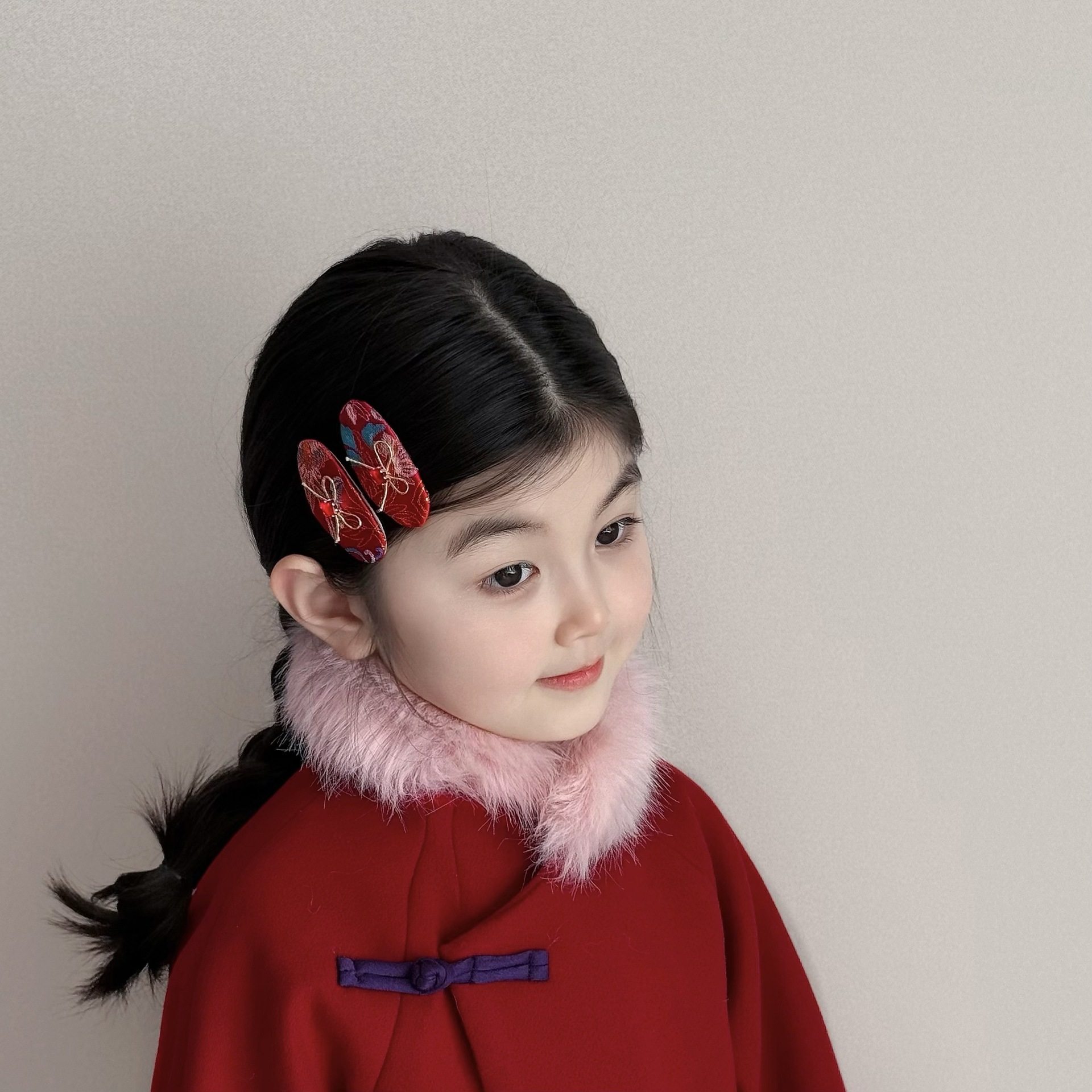 新年款中式刺绣毛球蝴蝶结儿童发夹发圈头箍皮筋,饰品/流行首饰/时尚饰品新,发饰,淘宝优惠券,粉丝福利购,淘宝优惠卷