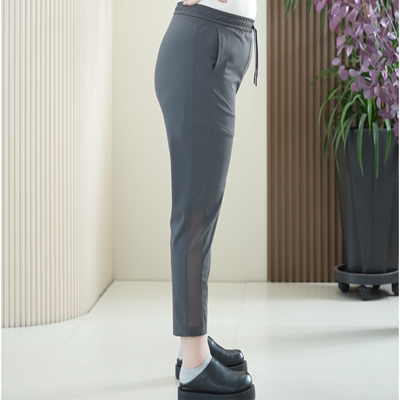 升级2.0版速干轻松裤女大码弹力透气网夏季薄软凉九分锥形零感裤