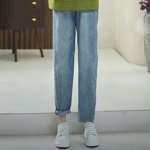 牛仔哈伦裤 高弹力百搭舒适遮胯显瘦春季 女 加大码 水洗软牛仔老爹裤