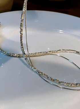 时髦设计感碎银子双层锁骨链