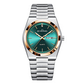 手表钢带夜光超薄watch品牌学生礼物石英男士 新款 双日历男款 手表