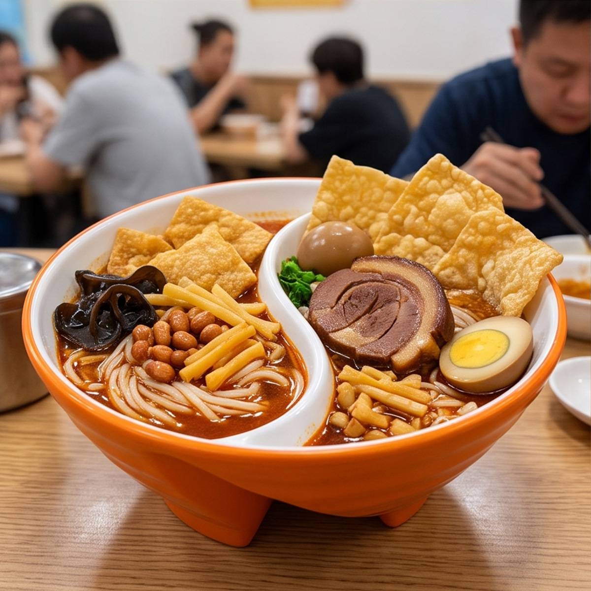 密胺餐具高级感双格碗鸳鸯双拼