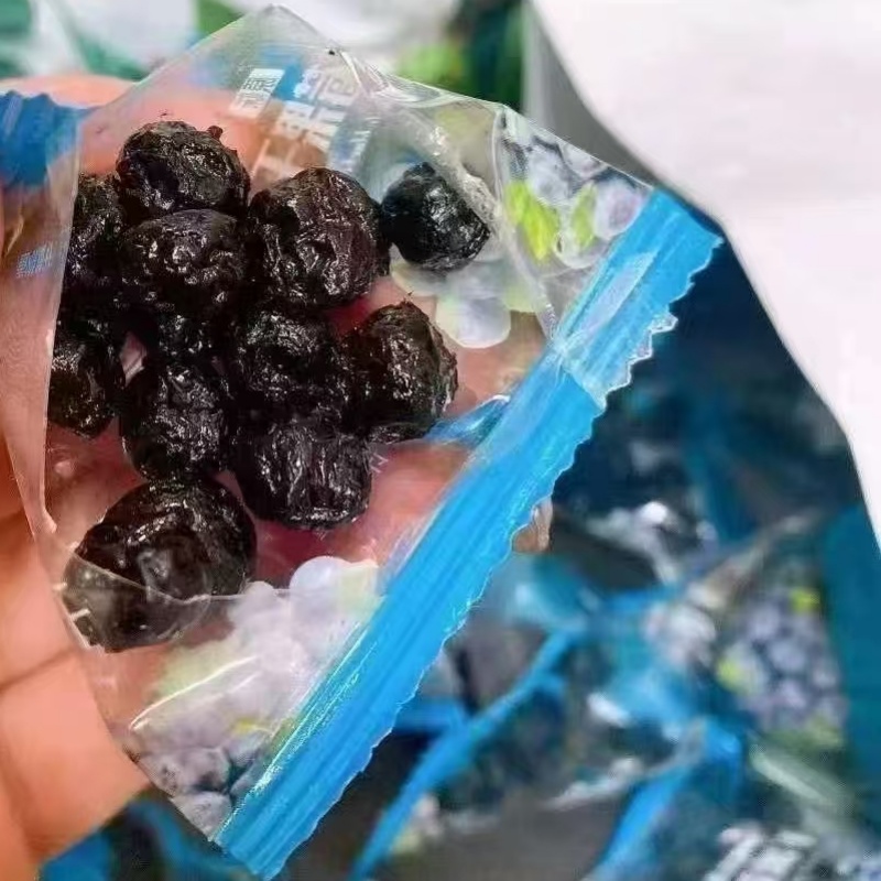长白山蓝莓果干三角包装500克蜜饯果脯无蔗糖蓝莓干零食工厂