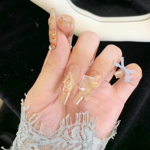 【枯叶蝶】手工定制穿戴甲撞色美甲小众高级感显白