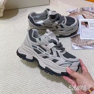 2026春季新款女生爆款网面舒适休闲运动鞋防滑厚底百搭韩版老爹鞋