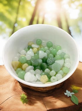 玻璃仿玉琉璃烤漆珠散珠串珠子diy手工编织手链项链发饰珠帘称斤