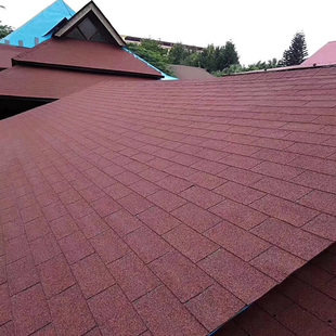 亚洲红/海洋蓝/云石灰/青黛绿/沙漠金防腐木凉亭别墅多彩沥青瓦