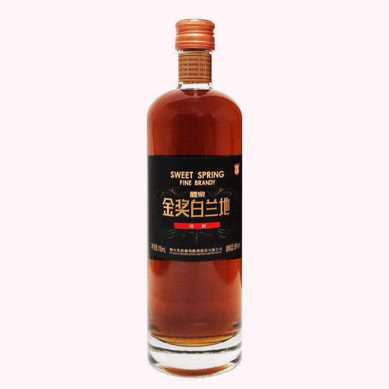 单支张裕金奖白兰地38度醴泉瑧酿700ml葡萄蒸馏酒