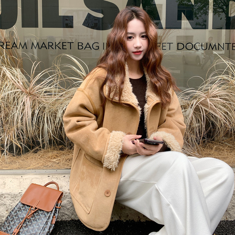 2025冬新款两面穿皮毛一体保暖外套13201-P205-K298,女装皮草,2C013