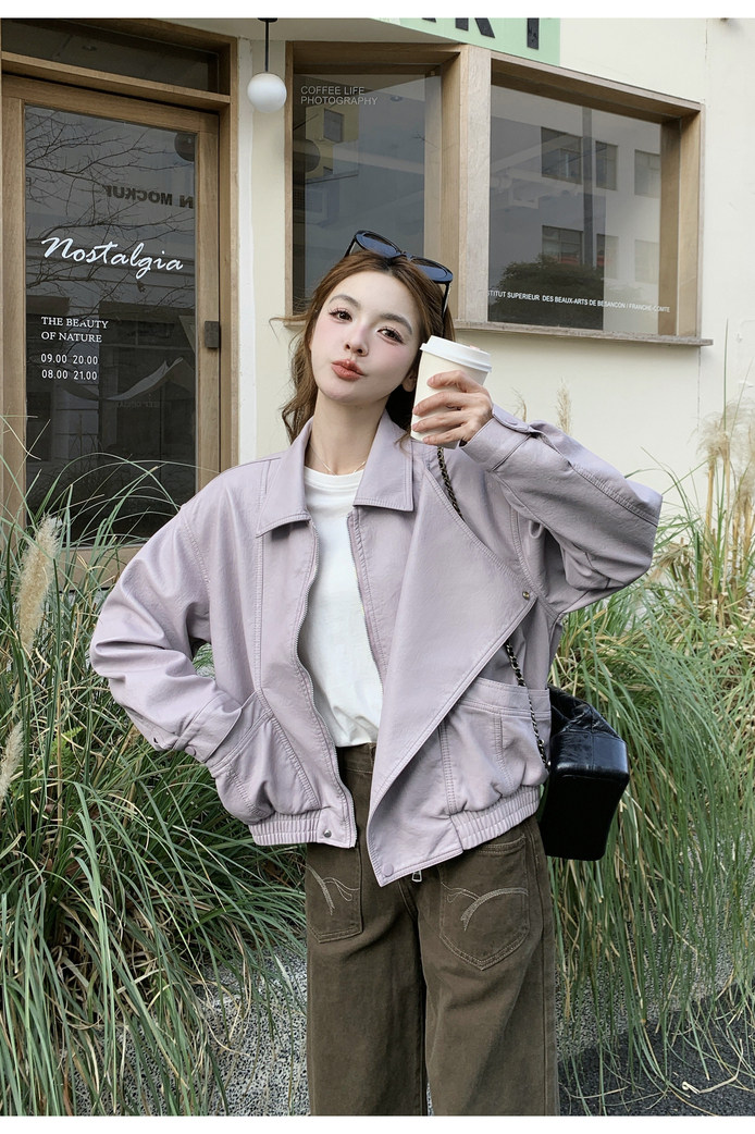 2026春新款百搭酷气皮衣2613-P145-K240,女装皮衣,2C013