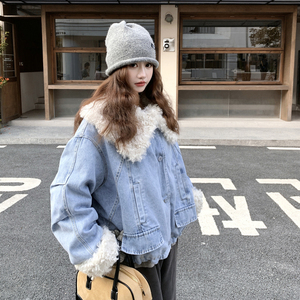 2025冬新款大翻领牛仔羽绒服90白鸭绒13210-P280-K420图片