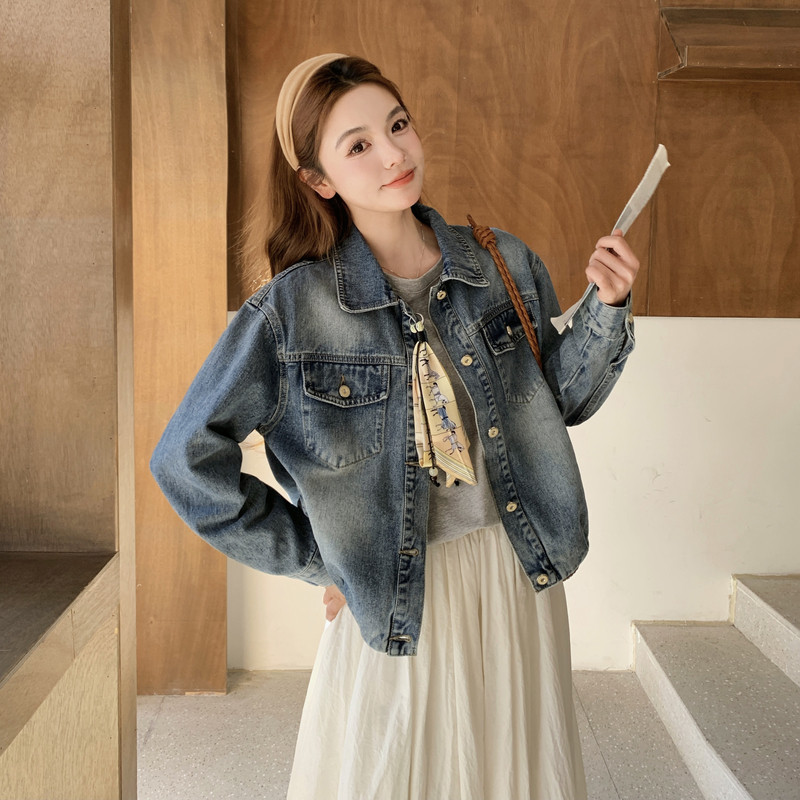 2026春新款复古港风牛仔外套2620-P150-K250,女装短外套,2C013
