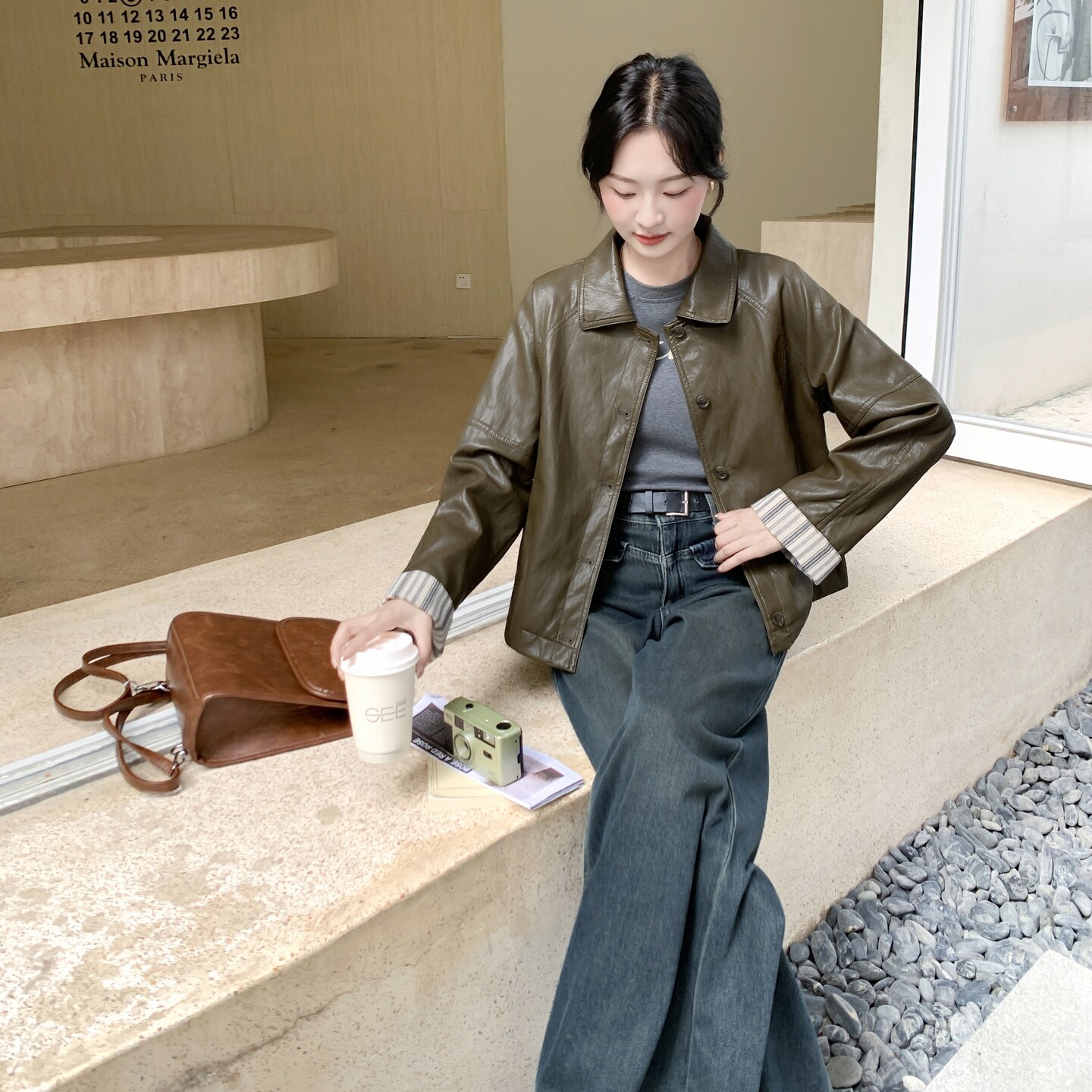 2025秋新款PU水洗皮13180-P145-K218,女装皮衣,2C013