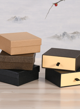 男士皮带盒天地盖硬纸盒高档礼品盒正方形黑色礼物礼盒包装盒定制