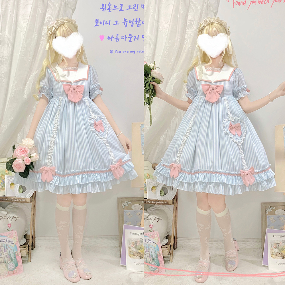 甜美连衣裙涤纶原创蝴蝶结