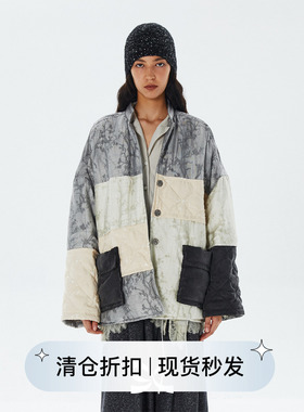 square circle 方圆 新中式正反两穿拼色提花廓形羽绒服保暖外套