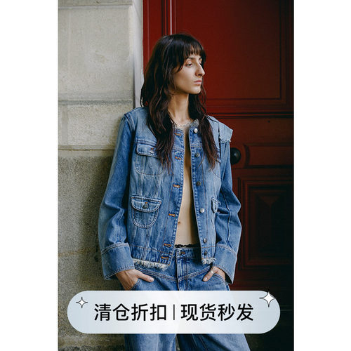 落肩廓形感牛仔夹克外套
