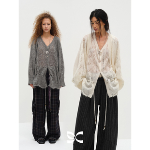 罩衫 Square 坎肩上衣慵懒毛衣开衫 方圆马海毛蝙蝠袖 外套 Circle