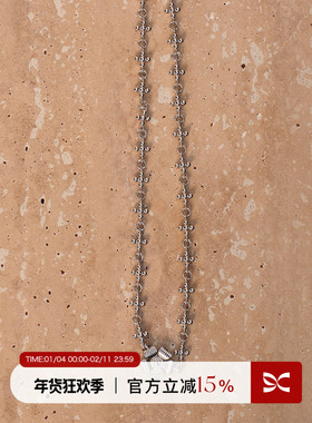 SQUARE CIRCLE方圆 原创小众设计立体花朵叠戴锁骨chocker短项链