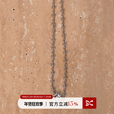 SQUARE CIRCLE方圆 原创小众设计立体花朵叠戴锁骨chocker短项链