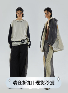 squarecircle方圆【胶囊系列】防水拼色抽绳宽松户外降落伞裤长裤