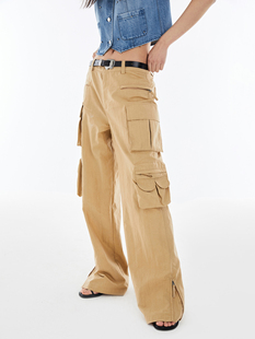 circle方圆重磅工艺口袋休闲感阔腿工装 square 长裤 明星同款