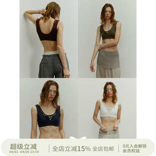 CIRCLE方圆蕾丝针织真两件叠穿单穿抹胸比基尼吊带背心 SQUARE