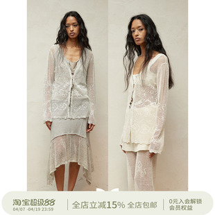 SQUARE CIRCEL 方圆亚麻微透钩针蕾丝定制挂坠拉链针织开衫外套