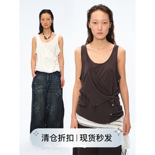 Square 方圆解构设计感双层银扣多种穿法氛围感吊带背心 Circle