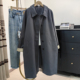 高级感高个子宽松大衣 韩版 灰色全棉风衣过膝盖长款 外套女秋冬新款