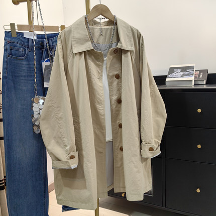风衣外套女中长款2025秋季新款韩系休闲小个子独特超好看工装上衣