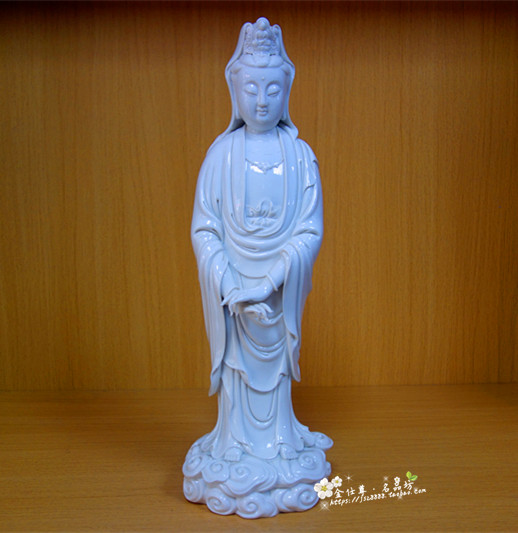 【19寸观音】立荷德化白瓷观世音菩萨陶瓷雕佛像家居客厅风水摆件