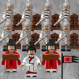 楚汉争霸积木人仔中国古代汉代士兵刘邦项羽益智拼装积木小人玩具