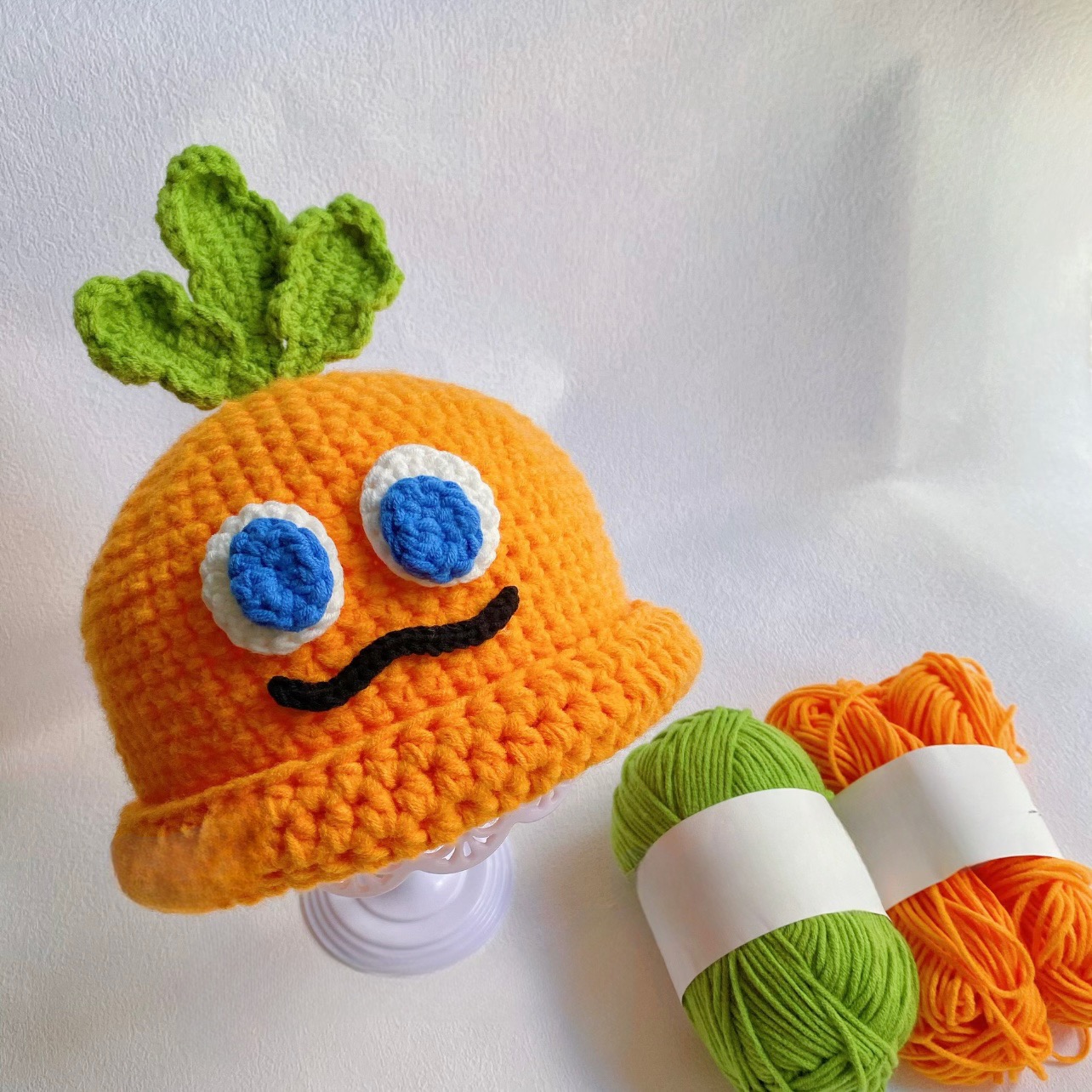 手工编织diy钩针毛线编织五月天卜卜帽子材料包成品送人礼物自制