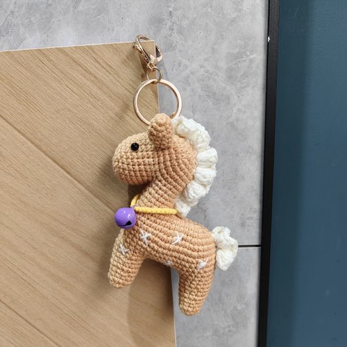 毛线可爱小马包挂DIY手工编织材料包钩织毛线挂件新手初学钥匙扣