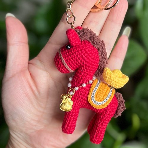 手工编织diy钩针毛线编织小马玩偶挂件材料包马上有钱摆件小礼物
