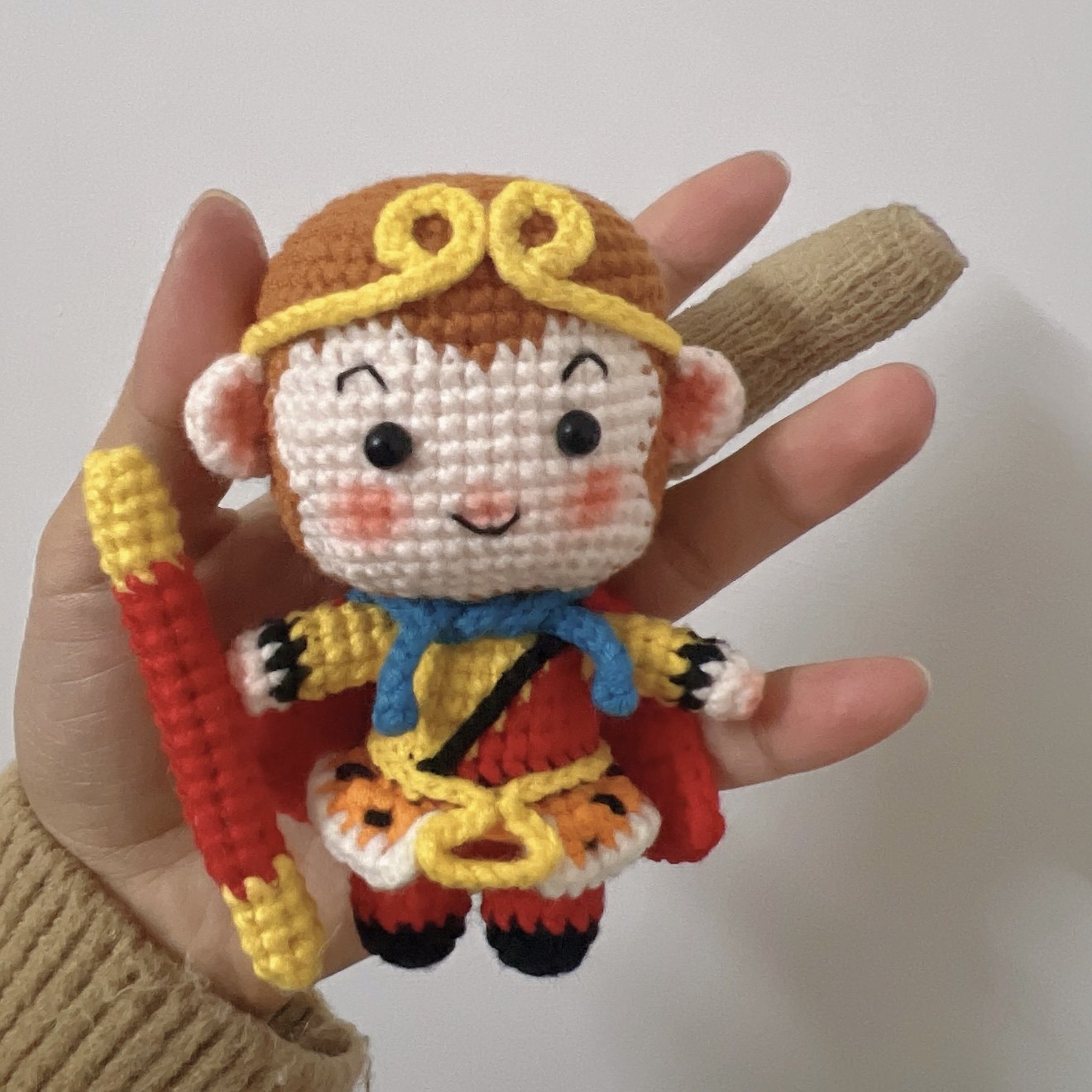 手工diy钩针毛线编织美猴王玩偶材料包钥匙扣包挂孙悟空装饰摆件,服饰配件/皮带/帽子/围巾,DIY编织材料包,淘宝优惠券,粉丝福利购,淘宝优惠卷