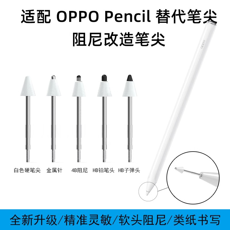 适用OPPOPencil阻尼软笔尖防滑降噪金属针管改造2B阻尼oppopencil