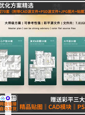 74-23年拓者iGO花西中小户型大平层复式别墅户型平面优化方案70套