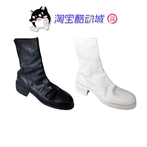 正品现货 GUIDI 788Z后拉链中筒中长靴白色红色黑色时尚女鞋