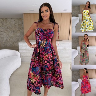 dress with chest Women and printed cushion suspender