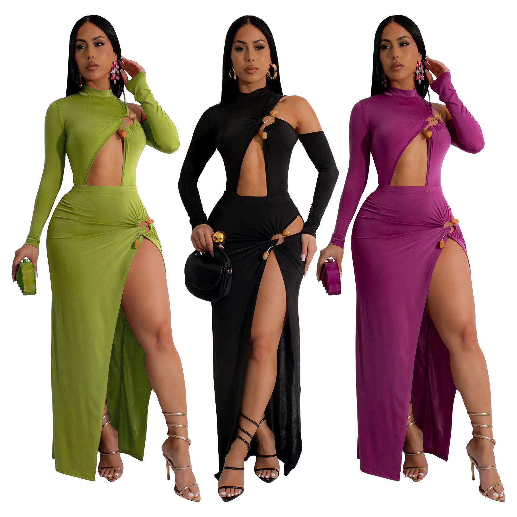欧美不规则性感半身裙套装新women sexy party dress ladies 2024