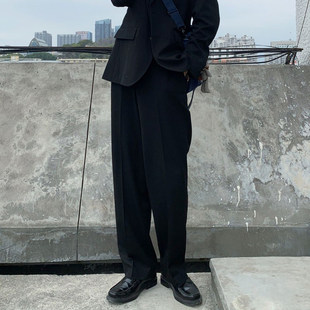 木村叔dk日系直筒黑色西裤男生春季垂感百搭校供感制服裤西装裤子